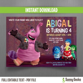 Inside Out Bing Bong with friends Birthday Invitation